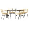 vidaXL 5 Piece Patio Dining Set Brown Poly Rattan Glass - 2 of 4