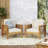 CAVINAS Outdoor Acacia Wood Patio Chairs with Thick Foam Cushion,Wooden Outdoor Club Chairs for Garden,Backyard,Balcony - 2 of 4