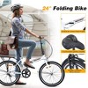 Gulches 24 Inch Folding Bike for Adults Men Women Single Speed Steel Frame Dual V Brakes Fenders Adjustable Leather Saddle White - 4 of 4