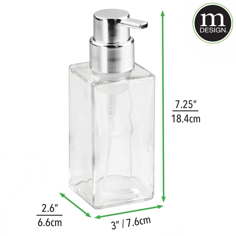 mDesign Glass Refillable Foaming Soap Dispenser Pump, 4 of 10