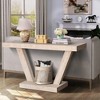 KIGFTSOD 60'' Vintage Distressed Wood Entryway Bench - 2-Tier Solid Wood Veneer Storage Cabinet for Hallway, Living Room & Behind Sofa - 4 of 4