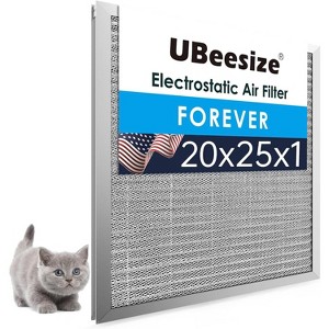 UBeesize 20x25x1 Reusable Electrostatic Air Filter HVAC AC Furnace Filter,MERV 8,Washable, Lasts a Lifetime,Permanent Air Filter, Home And Office - 1 of 1