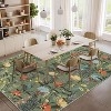 Washable Modern Floral Rug Non Slip Low Pile Rug Soft Throw Floor Cover Foldable Indoor Carpet for Living Room Bedroom Playroom Nursery - 2 of 4