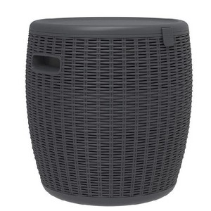 Gulches 36L/9.5Gal Outdoor Storage Bin Rattan Pattern, UV Protected and Weatherproof, 50Kgs Static Load, 2 Handles - 1 of 1