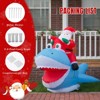 Itopfox 8.8ft Santa Riding Shark Inflatable Set Christmas Yard Decoration 5.3ft High Outdoor Indoor Garden Lawn Holiday Decor - 3 of 4
