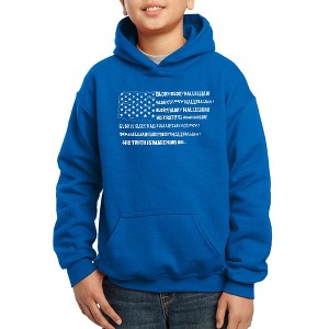 LA Pop Art Boy's Word Art Hooded Sweatshirt - Glory Hallelujah Flag - 1 of 4