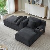 Sofa Couch Modern Double Chaise with Cup Holders and Removable Cushions for Living Room or Bedroom - 3irtyhousy - 3 of 4