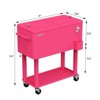 Karl Home 80 QT Pink Patio Cooler Cart with Tray - 2 of 4