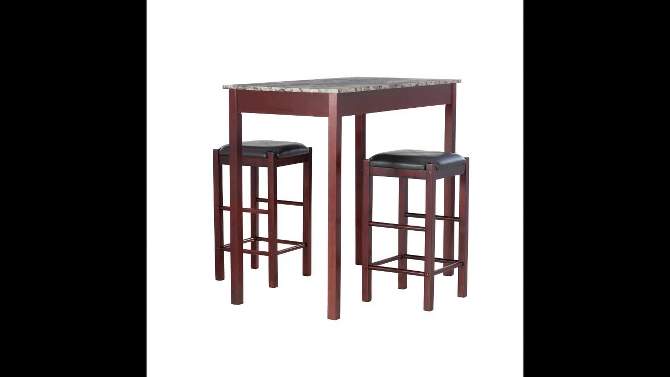 3pc Lancer Tavern Counter Height Table Dining Set - Linon, 2 of 22, play video