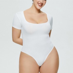 Women's One-Piece Bodysuit Slim-Fit Solid Color Stretchy Chic Jumpsuit - 1 of 4