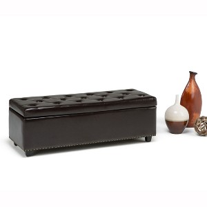 CAVINAS Linen Storage Ottoman Bench with Tufted Diamond Detail and Nailhead Trim,Storage Benches for Living Room,Bedroom - 1 of 4