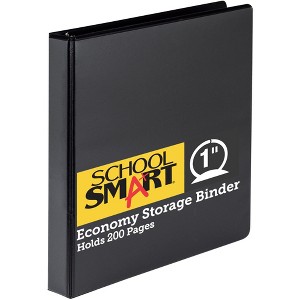 School Smart Durable Polypropylene D-Ring Binder, 1 Inch, Black - 1 of 4