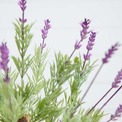 Lavender Silk and Plastic Outdoor Potted Topiary Tree