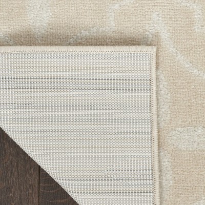 Ivory Beige 6' x 9' Synthetic Moroccan Trellis Area Rug