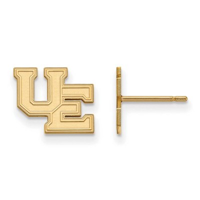 Black Bow Jewelry 14k Yellow Gold Evansville Purple Aces NCAA Post Earrings