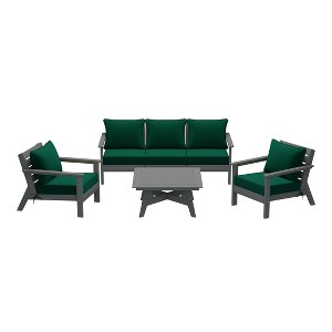 WestinTrends Avalon Outdoor 6-Piece Modular Sectional Patio Furniture Sofa Set, Gray/Green - 1 of 4