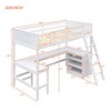 NicBex Twin Size Solid Wood Loft Bunk Bed with Shelves,Desk,Ladder&Guardrails for Kids,Teens&Gamers,Versatile Gaming Loft Platform - 3 of 4