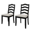 ChaletPosh Wooden Dining Chair With Warm Grey Cover (Set of 2) - 4 of 4