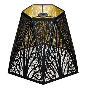 Medium Modern Style Lamp Shades with Multiple Sides, ALUCSET Metal Lampshade with Pattern of Trees for Table Lamp and Floor Light, 7 x 13.8 x 9.5 Inch - 1 of 4