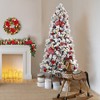 GustoWave 6 /7.5Ft Pre-Lit Artificial Christmas Tree, Snow Flocked Full Prelighted Xmas Tree with 250 Incandescent Lights, Christmas Decorations - 2 of 4