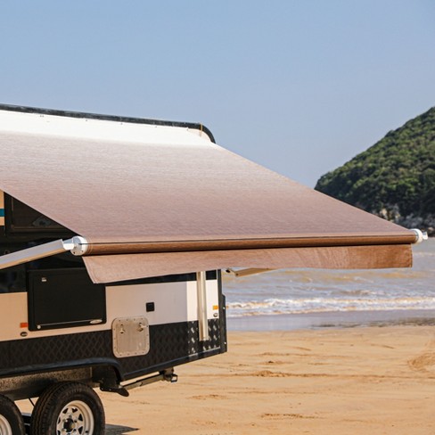 Aleko 10x8 Feet Vinyl Rv Awning Fabric Replacement For Retractable Awning Brown Fade Color Target