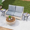 ResenkosSofa Table, End Table, Side Table,18 Inch Folding Side Table Patio Round Compact Coffee Table-Gray - 4 of 4