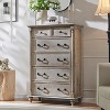 SinCiDo 32" Wide Farmhouse 6 Drawer Tall Dresser w/4 Solid Wood Feet, Rustic Column Decor Storage Chest for Bedroom, Living Room - 3 of 4