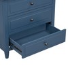 Lyngins 28'' Side Table with Solid Rubber Wood Legs, 3-Drawer Bedroom Nightstand, End Table for Living Room, Small Sofa Side Table - 3 of 4