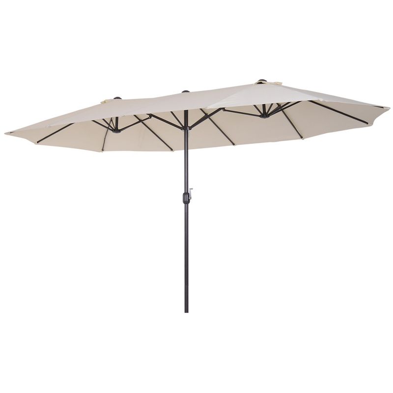Outsunny 15ft Patio Umbrella Double-Sided Outdoor Market Extra Large Umbrella with Crank Handle for Deck, Lawn, Backyard and Pool, 5 of 11