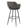 Fixed Faux Leather Contemporary Bar Stool with Low Back and Metal Legs for Home Bar or Kitchen (Set of 2) - 4 of 4