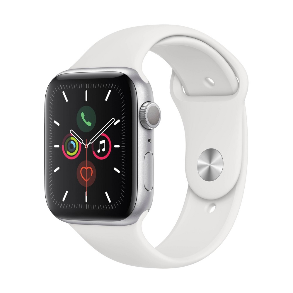 Apple Watch Series 5 GPS, 40mm Silver Aluminum Case with White Sport Band