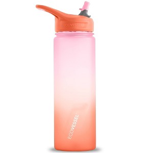 EcoVessel 24oz Wave Tritan Plastic Water Bottle with Straw Top - 1 of 3