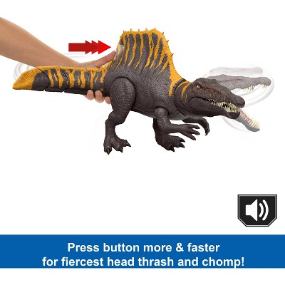 Детские фигурки Jurassic World Rebirth Tail Thrasher Spinosaurus Action Figure, Dinosaur Toy with 2 Attack Moves — фото 3