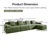 RISOKEYS Modular 4 Seat L Shape Sectional Boneless Sofa - Corduroy Cloud Sectional Couch with Deep Seat, Throw Pillows and 1 Movable Ottoman - 4 of 4