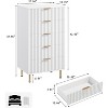 Modern Sideboard with Fluted 5 Deep Drawers & Metal Legs, Wooden Dresser Organizer, Side Table for Bedroom Living Room Hallway Kids Room - 2 of 4