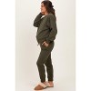 Pinkblush Olive Fleece Long Sleeve Maternity Pullover & Jogger Set - 2 of 3