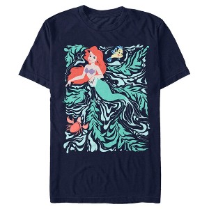 Men's The Little Mermaid Ariel and Friends Seaweed Poster T-Shirt - 1 of 4
