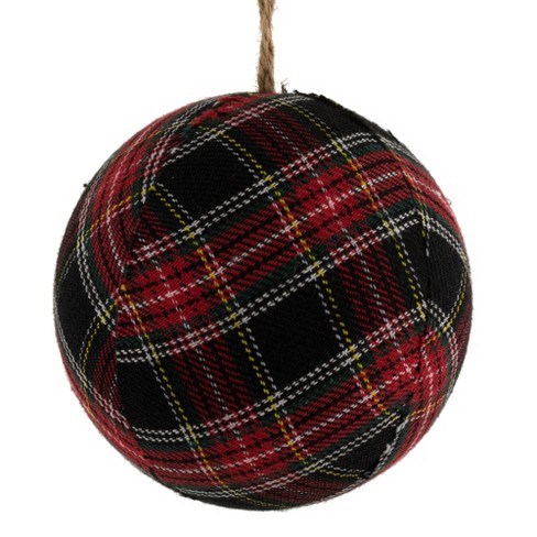 Vickerman Fabric Plaid Ball Ornament : Target