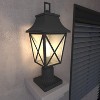 Maggift Outdoor Wall Light, Pole Lantern Lighting Fixture with Pier Mount Base Hard Wired, 2 Pack Black, 7.7"*7.7"*19.8" - 3 of 4