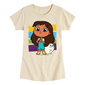 Girls' - Rosie's Rules - Rosie And Gatita Fitted Short Sleeve Graphic T-Shirt - 1 of 3
