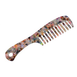 Unique Bargains Anti-Static Hair Comb Wide Tooth for Thick Curly Hair Hair Care Detangling Comb For Wet and Dry Multicolor 1 Pcs - 1 of 4