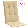 vidaXL Highback Chair Cushions 4 pcs Melange Beige 47.2"x19.7"x1.6" Fabric - 2 of 4