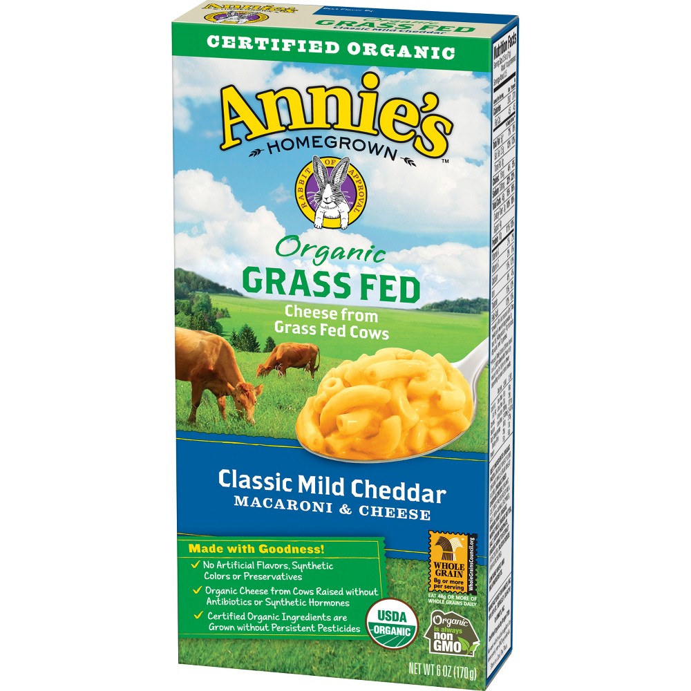 UPC 013562001446 product image for Annie's Organic Grass Fed Classic Mild Cheddar Macaroni & Cheese - 6oz | upcitemdb.com