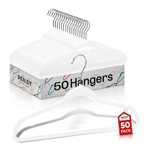 DEILSY Durable Non-Velvet Plastic Hangers, Slim and Space Saving - 1 of 4