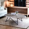 ChicFurnit Coffee Table Weathered Gray Oak and Metal Finish Modern Stylish Design for Living Room, Black, 52"*27"*3" - 2 of 4