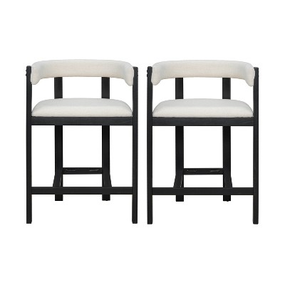 Christopher Knight Home Callista Rubberwood Upholstered Counter Stool With Open Back (Set of 2)