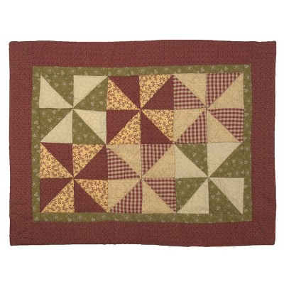 Mill Village Red and Green Cotton Standard Sham