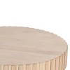 Royal Hampton, Modern Handcrafted Round Coffee Table Oak White Wood Top with Grooved Edges Black Iron Legs, 36 Inch - 4 of 4