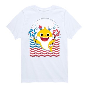 Boys' - Baby Shark - American Flag Short Sleeve Graphic T-Shirt - 1 of 4