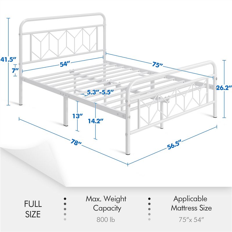 Yaheetech Vintage Metal Bed Frame with Headboard, 4 of 12